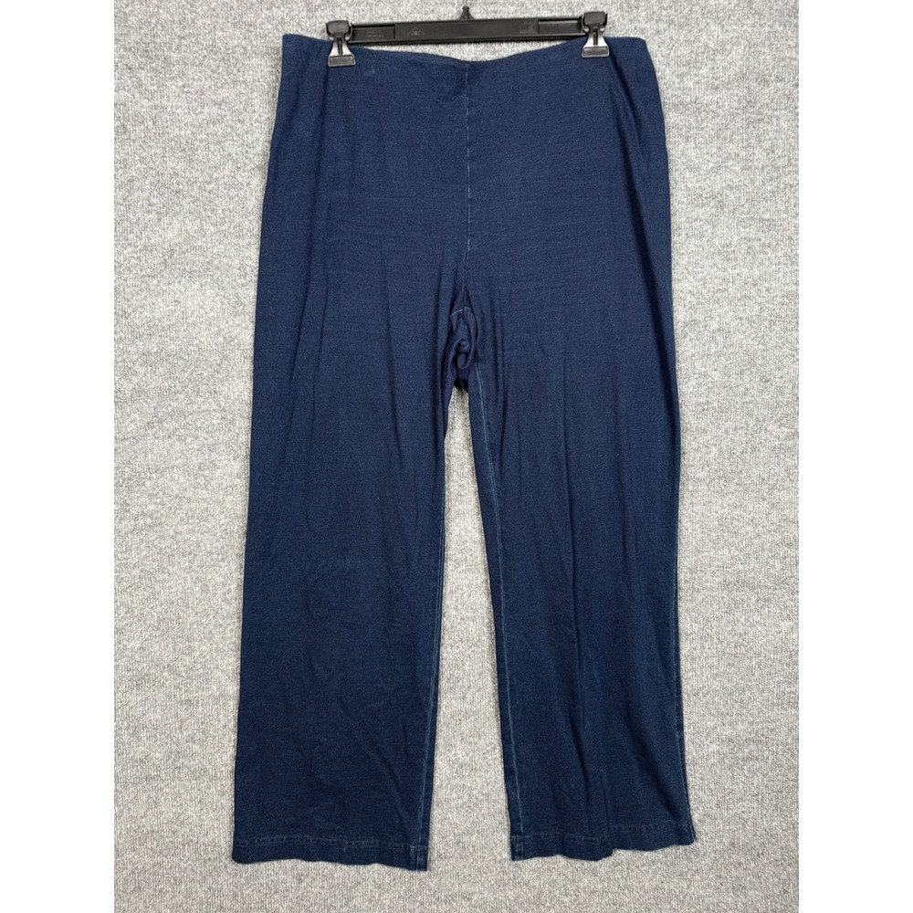 Purejill Size Large Jeggings Pants Blue Indigo Pull On Cotton Blend Knit Stretch